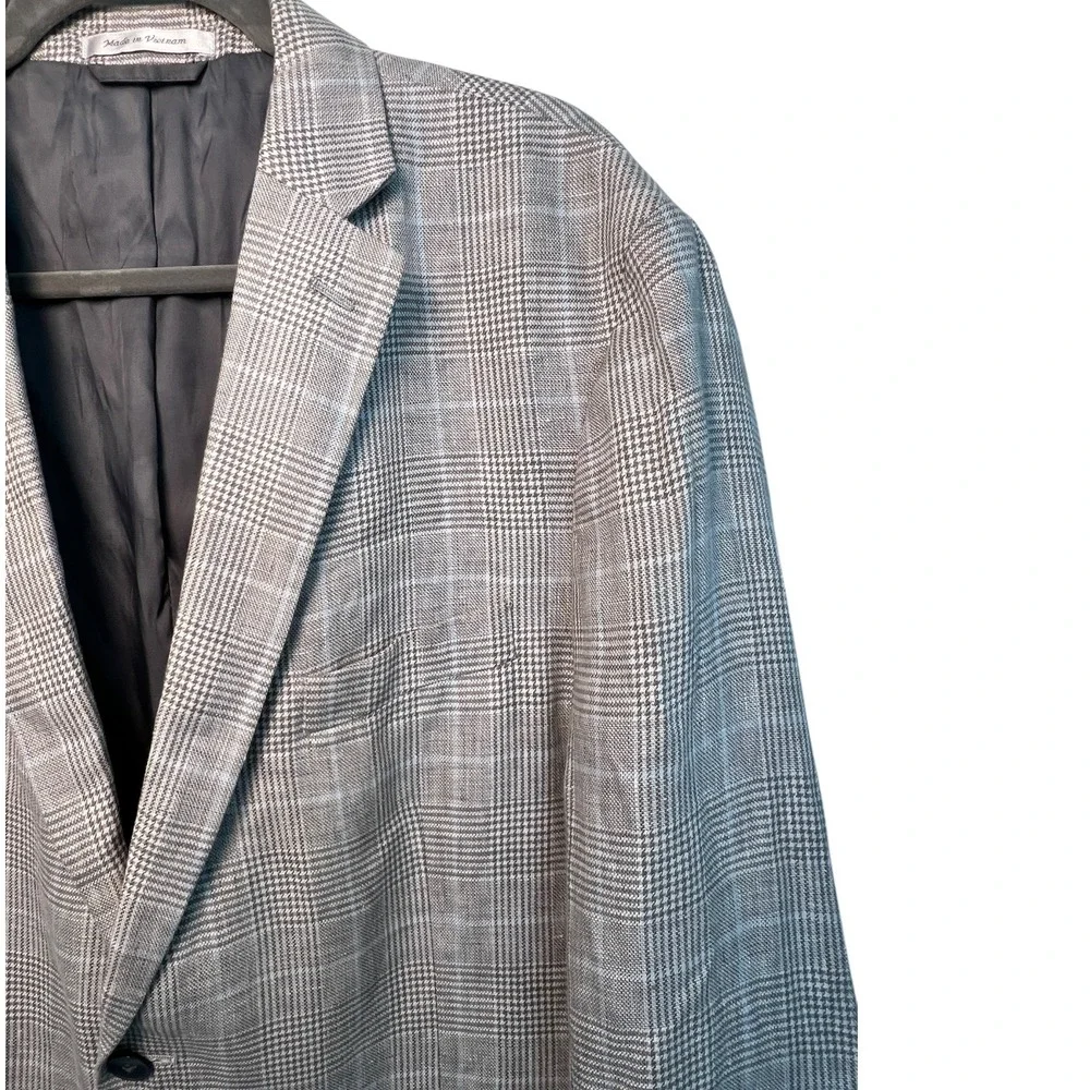 Lauren Ralph Lauren Men's Wool‎ Blend Glen Plaid Blazer Gray Black 2-Button 40R